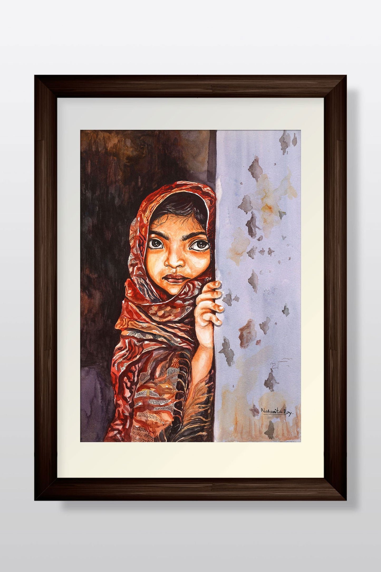 A Watercolor Story of a Poor Girl Watercolor painting Art by Nabanita Ray poor-girl-watercolor-painting