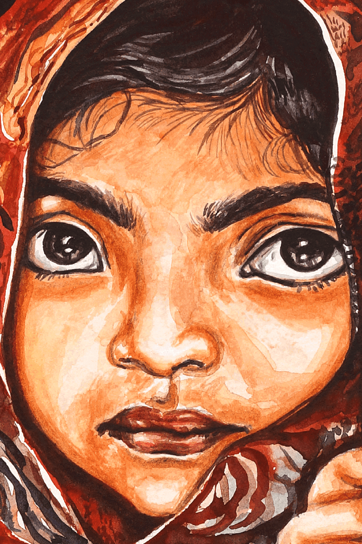 A Watercolor Story of a Poor Girl Watercolor painting Art by Nabanita Ray poor-girl-watercolor-painting