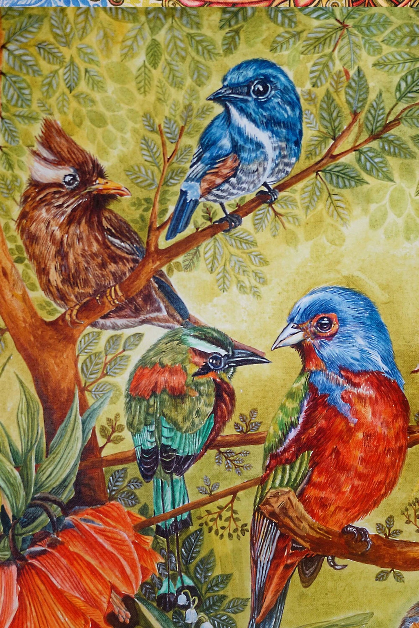 Conversation Acrylic Painting on Stretched Canvas Acrylic Painting Art by Nabanita Ray birds-acrylic-painting