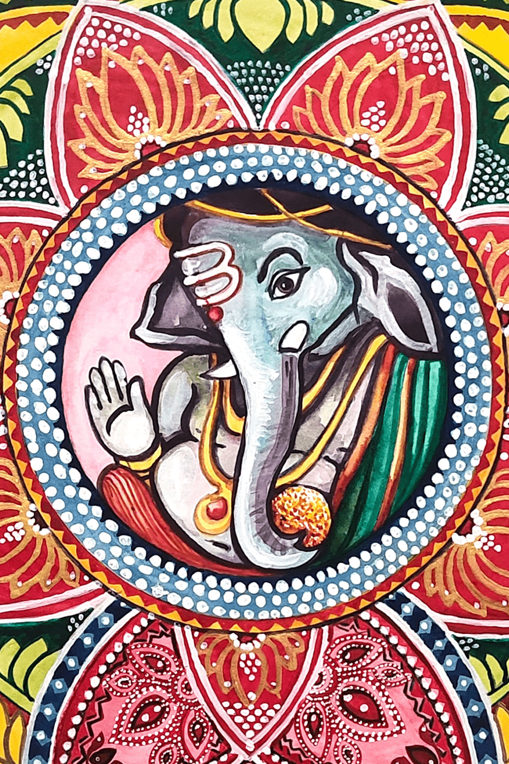 Divine Elegance: Traditional Watercolor Painting of Ganesha Watercolor painting Art by Nabanita Ray copy-of-lord-ganesha-watercolor