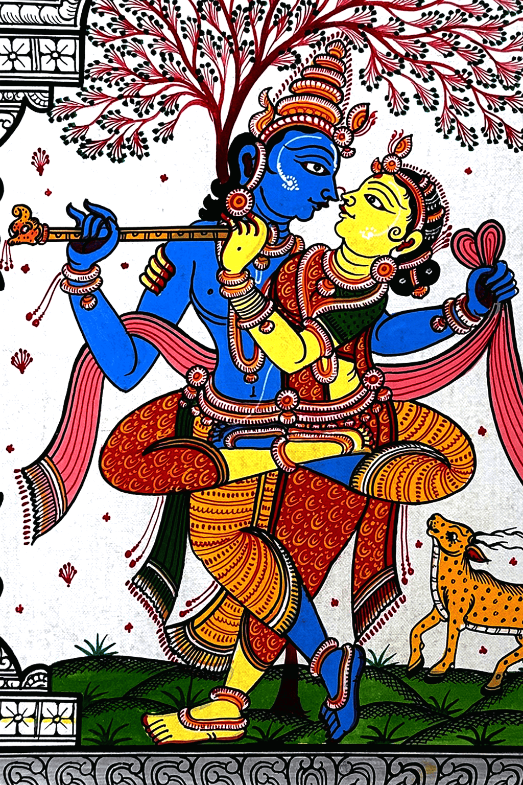 Divine Rhythms: Radha Krishna Rasa Leela on Patta Chitra Original Painting Collections Art and Designer divine-rhythms-radha-krishna-rasa-leela-on-patta-chitra-original-painting