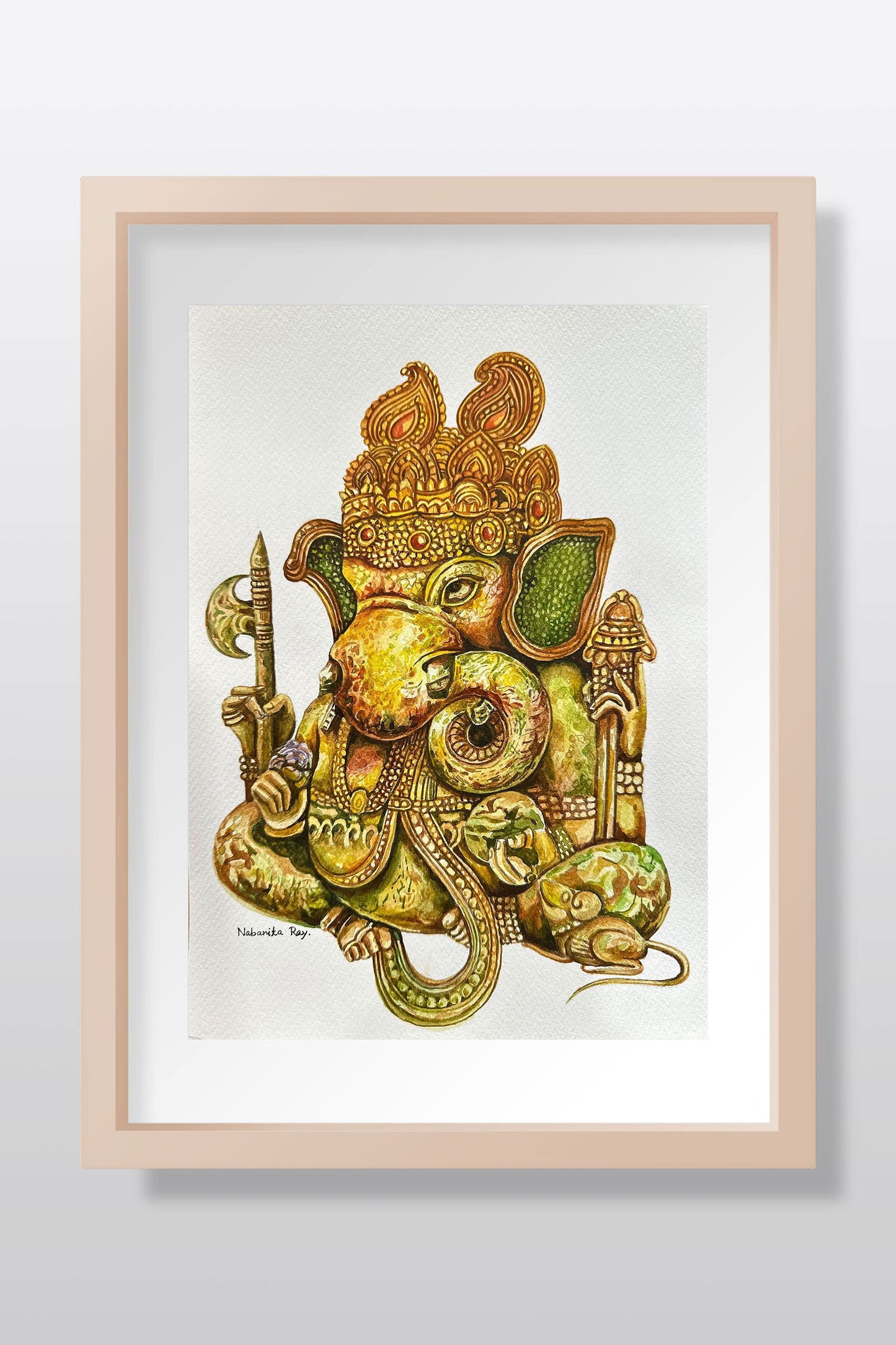 Ganapati Watercolor Painting Watercolor painting Art by Nabanita Ray ganesha-lotus-watercolor-painting
