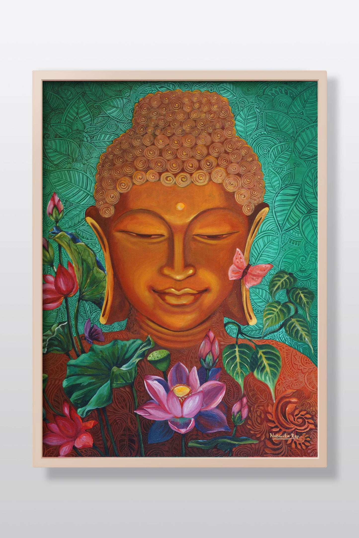 Gautam Buddha Acrylic Painting on Stretched Canvas Acrylic Painting Art by Nabanita Ray buddha-acrylic-painting