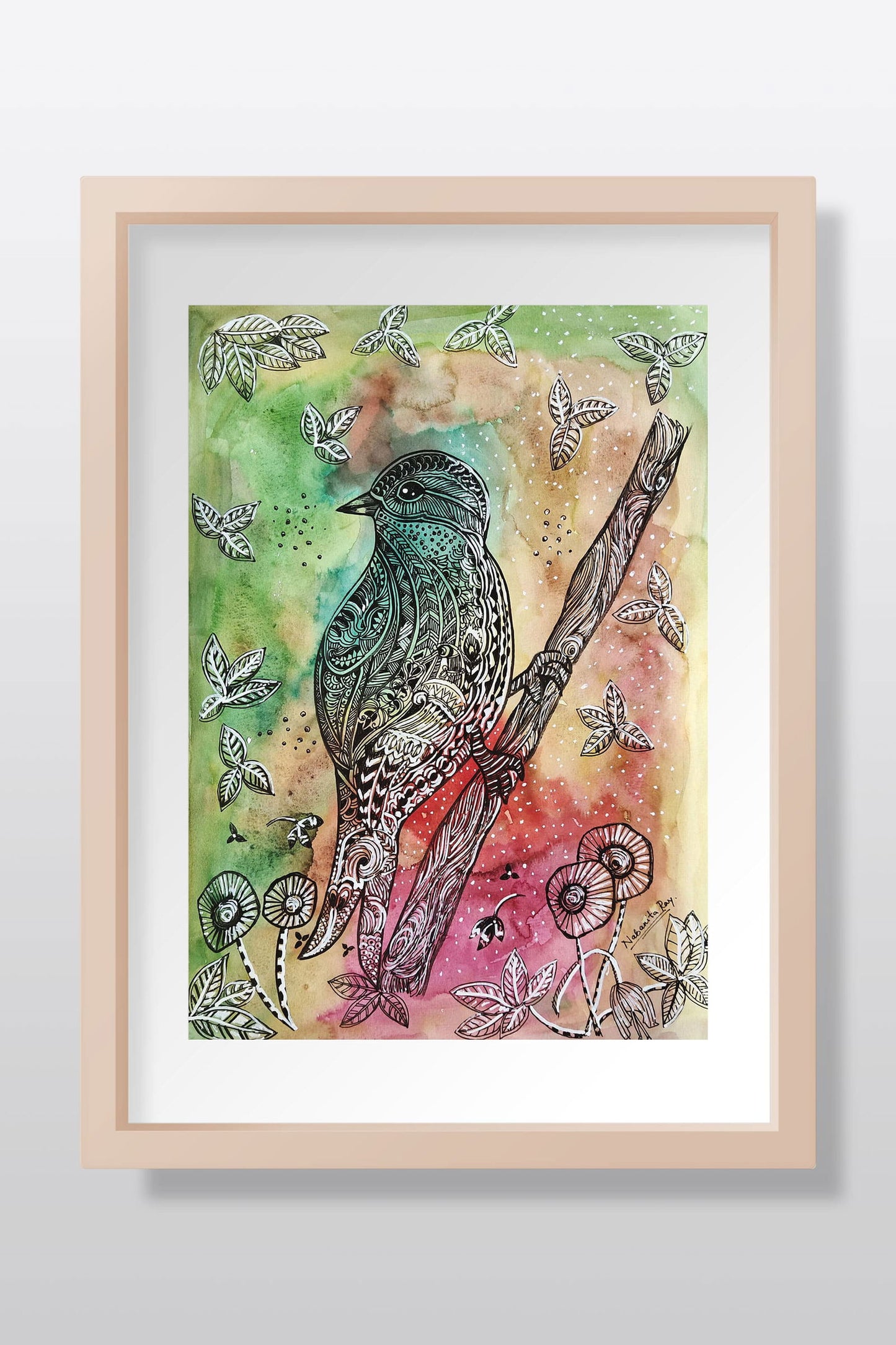 Traditional Bird Watercolor Painting Watercolor painting Art by Nabanita Ray bird-watercolor-painting