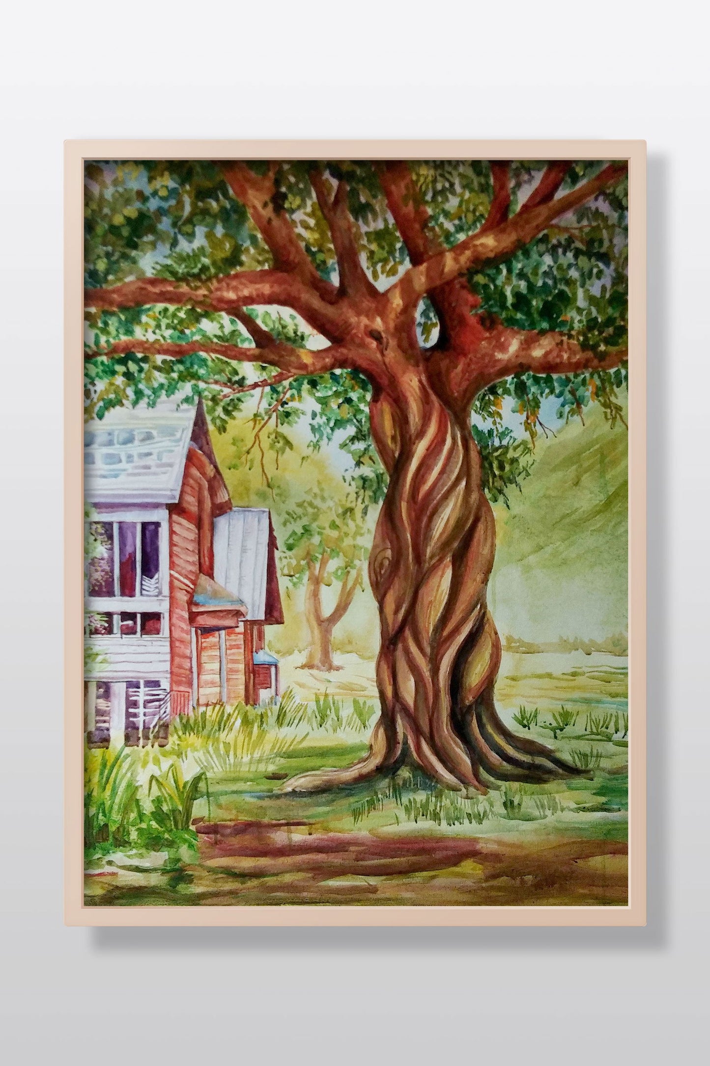 Village Corner Acrylic Painting on Stretched Canvas Acrylic Painting Art by Nabanita Ray village-corner-acrylic-painting