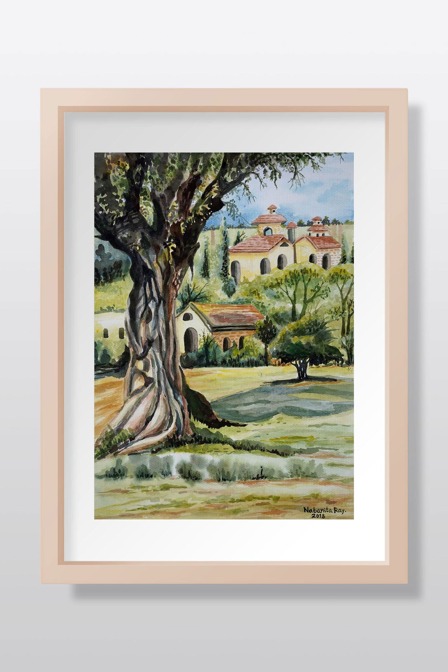 Village corner Watercolor Painting Watercolor painting Art by Nabanita Ray village-corner-watercolor-painting