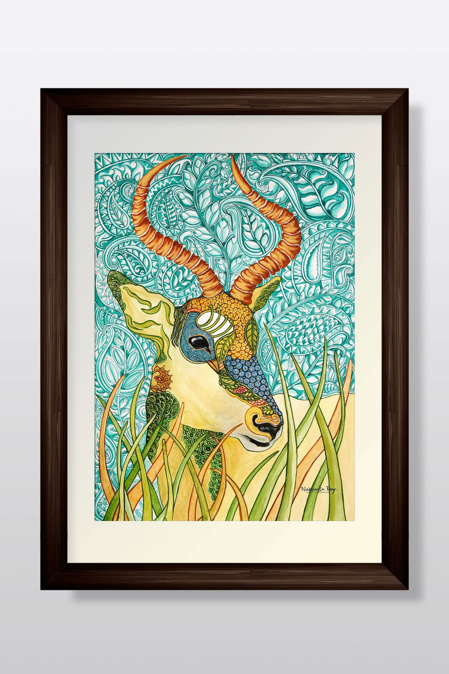 Watercolor Painting of a Majestic Deer Watercolor painting Art by Nabanita Ray deer-watercolor-painting