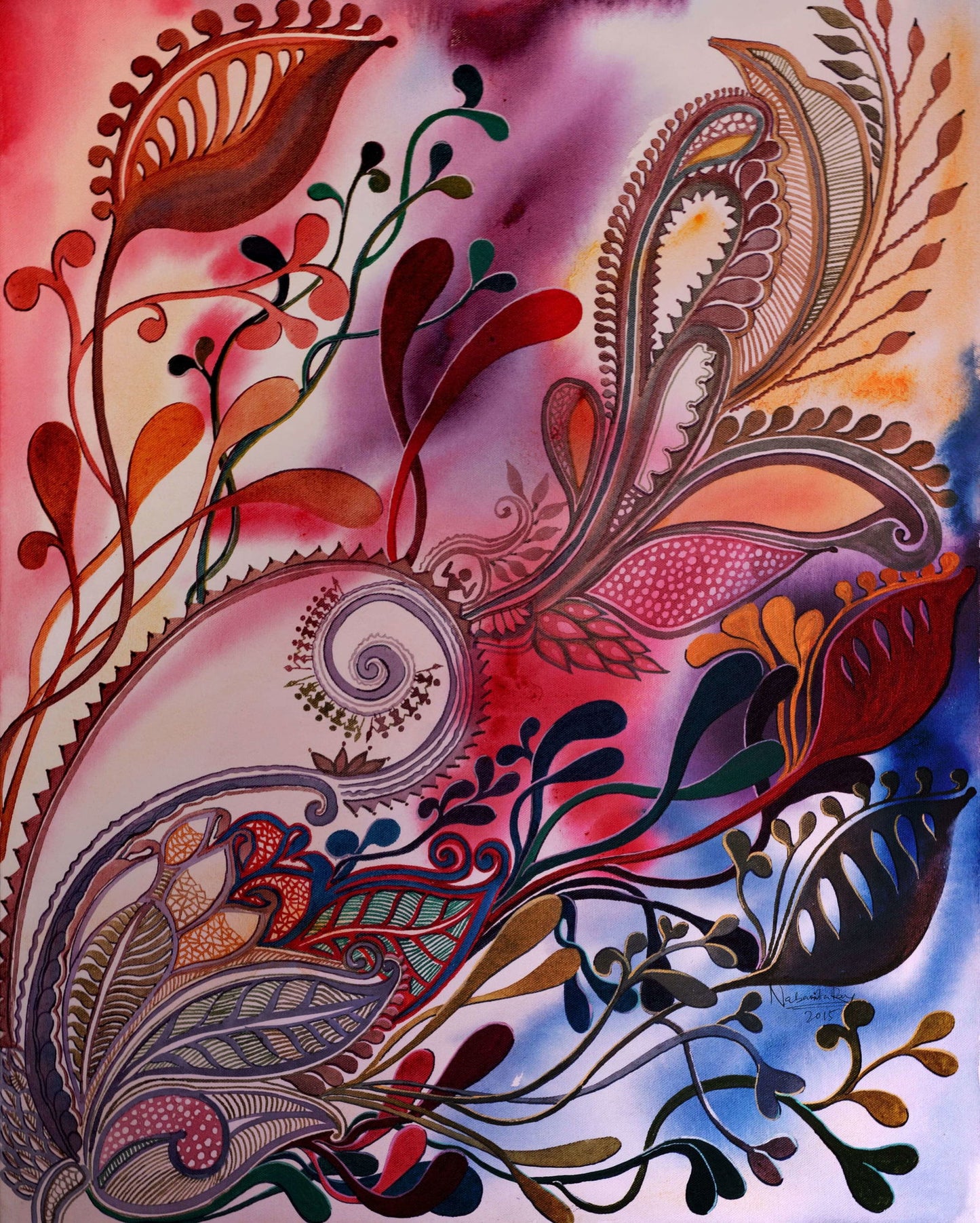 Beauty Floral Acrylic Painting on Stretched Canvas Acrylic Painting Art by Nabanita Ray floral-acrylic-painting