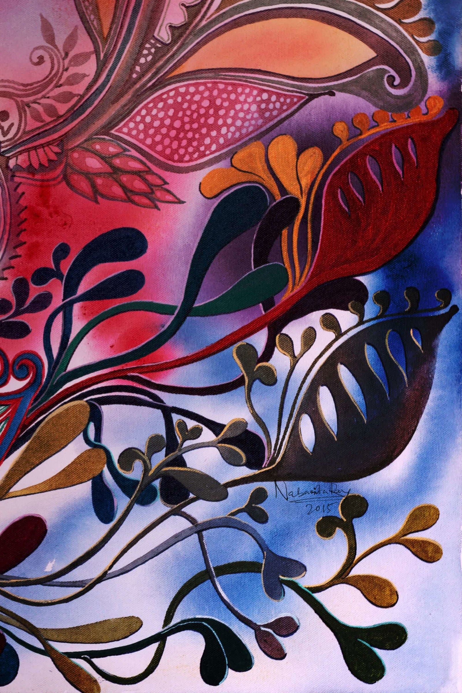 Beauty Floral Acrylic Painting on Stretched Canvas Acrylic Painting Art by Nabanita Ray floral-acrylic-painting