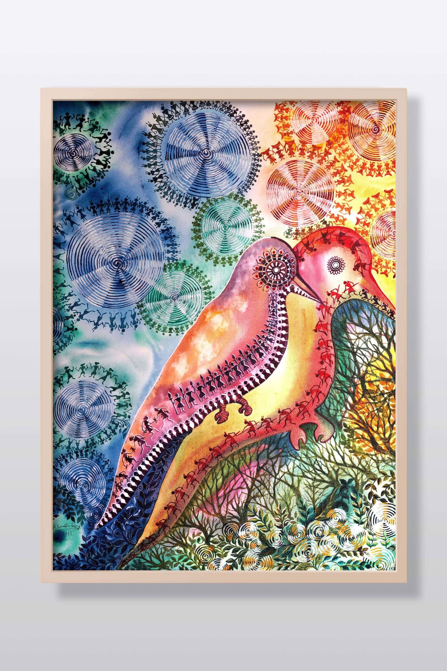 Bird Family Acrylic Painting Acrylic Painting Art by Nabanita Ray bird-family-acrylic-painting