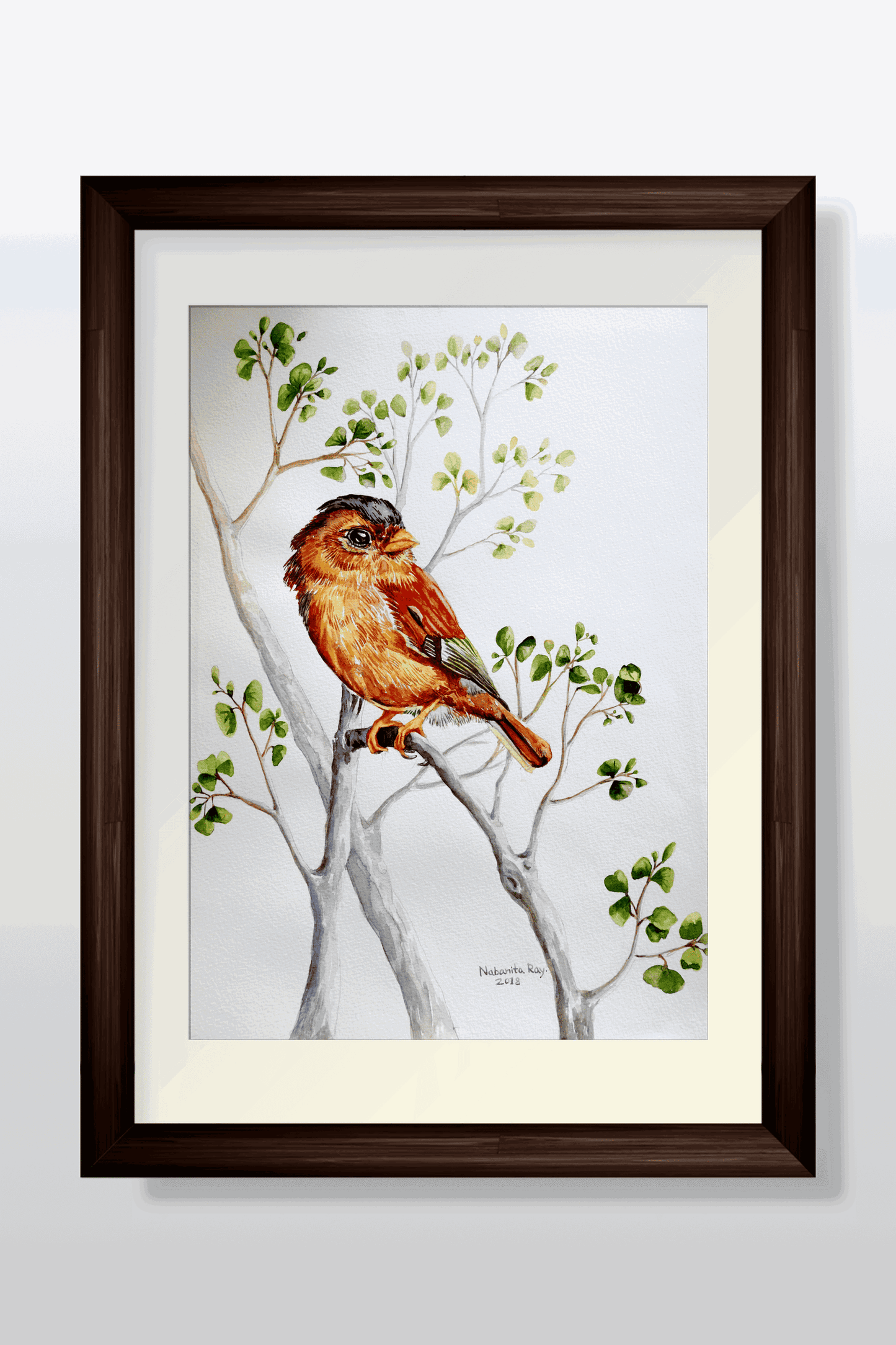 Black-capped piprites Watercolor Painting Watercolor painting Art by Nabanita Ray a-hen-in-spring-watercolor-painting-copy