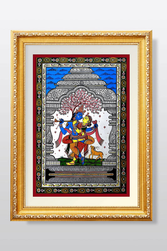 Divine Rhythms: Radha Krishna Rasa Leela on Patta Chitra Original Painting Collections Art and Designer divine-rhythms-radha-krishna-rasa-leela-on-patta-chitra-original-painting