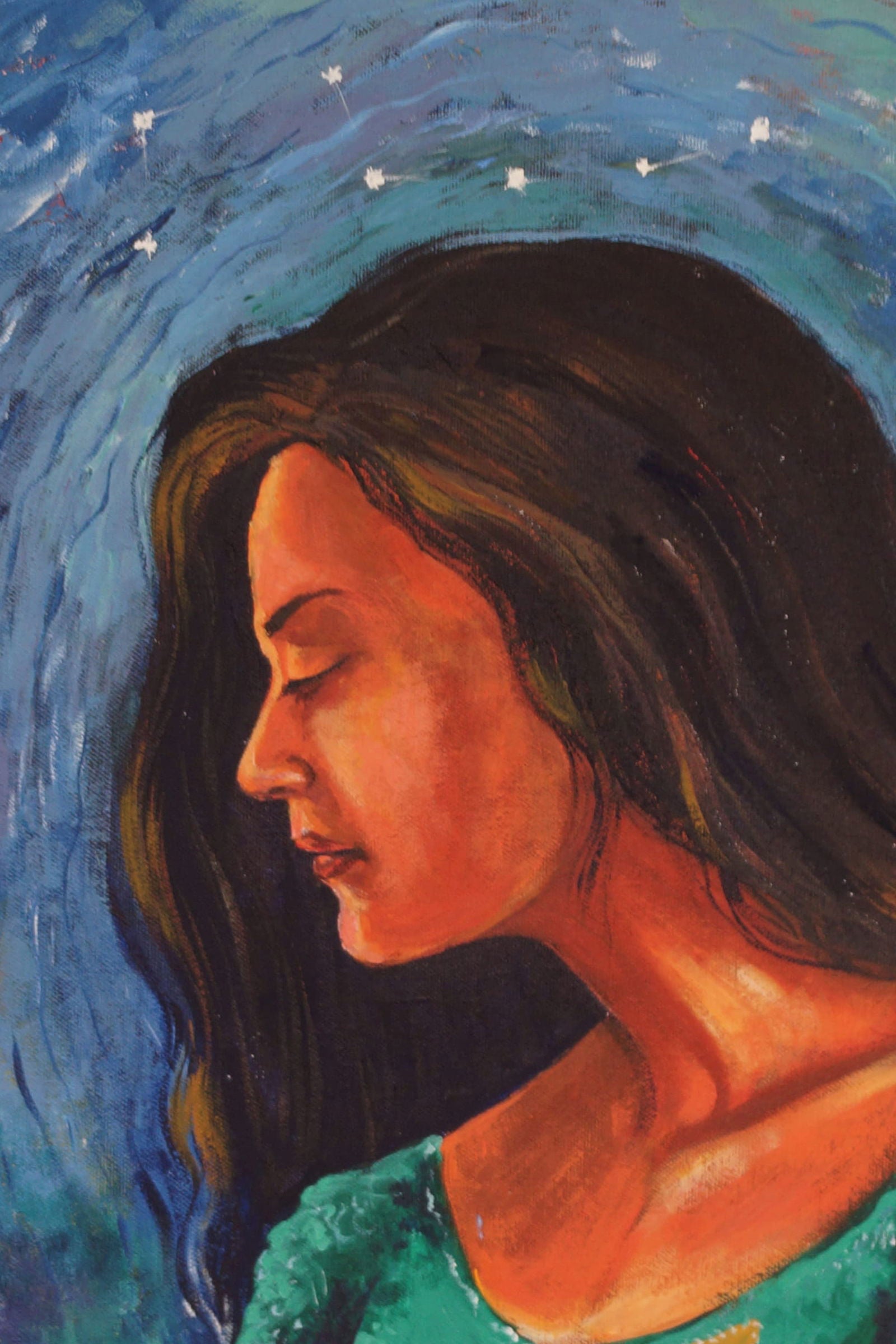 Girl Acrylic Painting | My Imagination 3 Acrylic Painting Art by Rajendra Ray girl-acrylic-painting