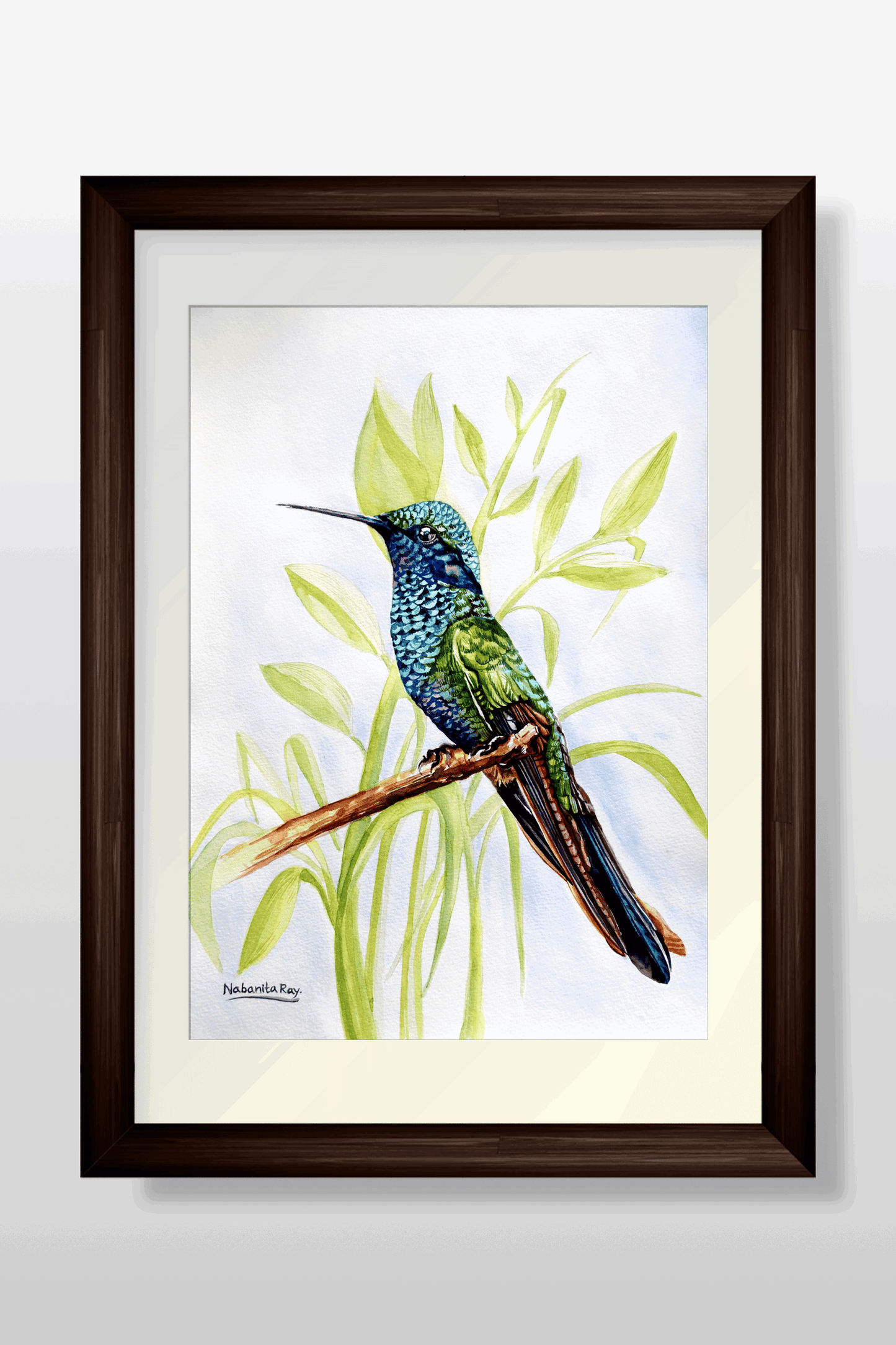 Tropical Hummingbird Watercolor painting Watercolor painting Art by Nabanita Ray tropical-hummingbird-watercolor-painting