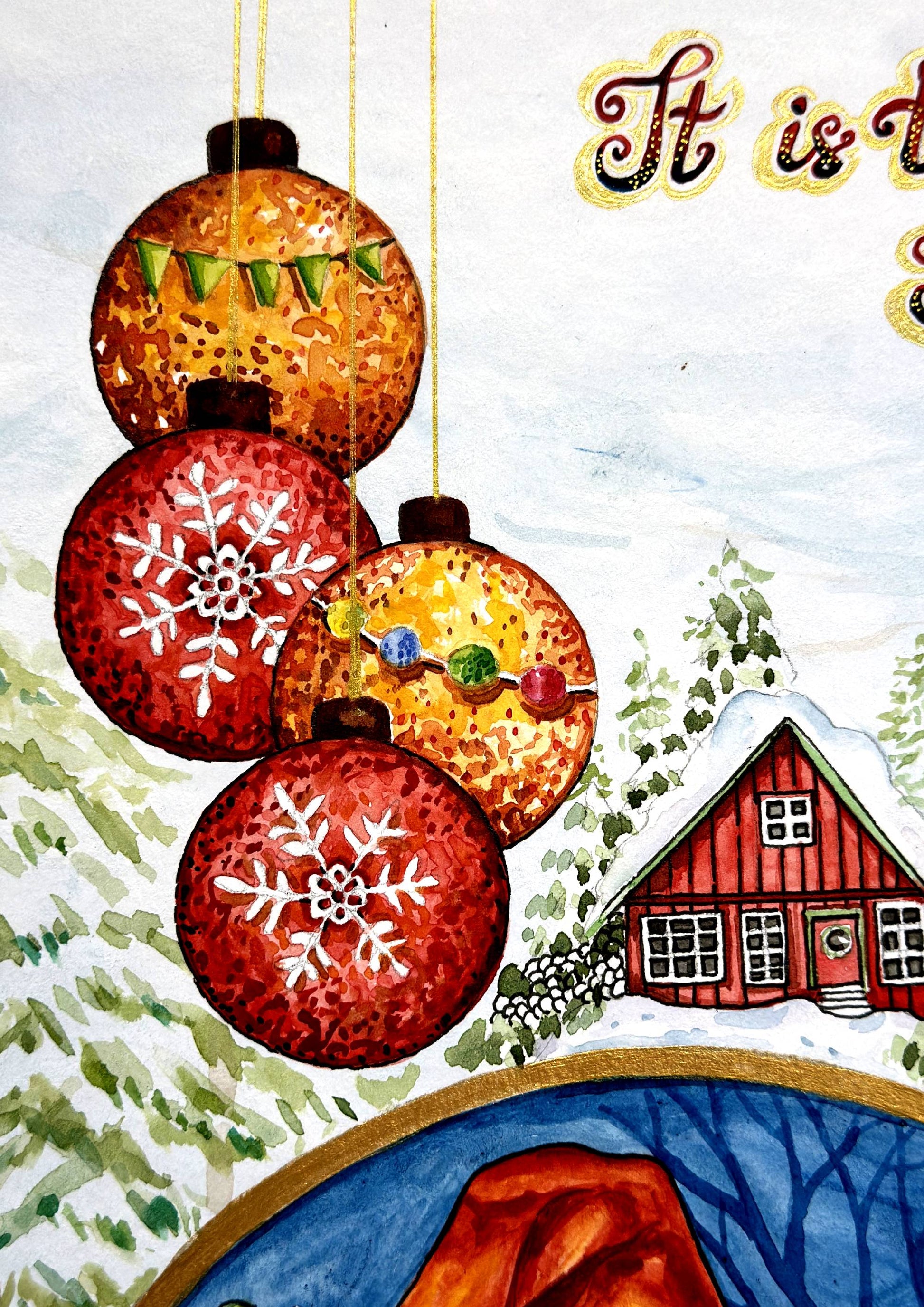 Capture the Spirit of Christmas with Unique Watercolor Paintings Watercolor painting Art by Nabanita Ray ch-watercolor-painting