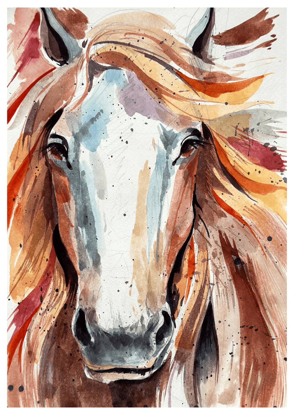 Brushstrokes of Majesty: Horse Painting in Watercolor Watercolor painting Art by Rajendra Ray brushstrokes-of-majesty-painting-horses-in-watercolor