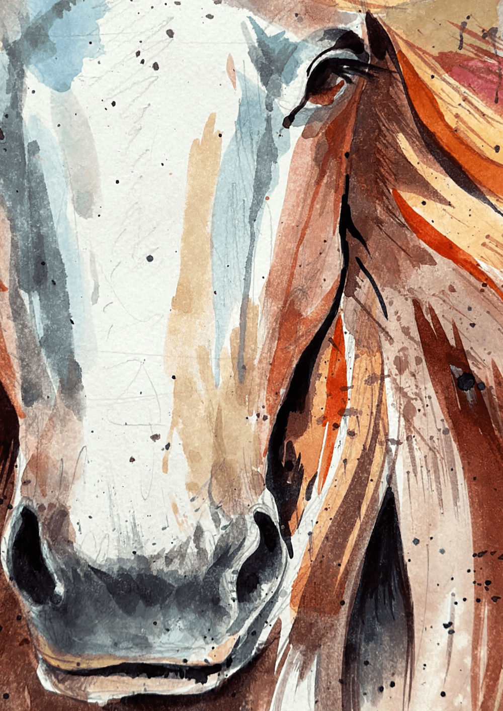 Brushstrokes of Majesty: Horse Painting in Watercolor Watercolor painting Art by Rajendra Ray brushstrokes-of-majesty-painting-horses-in-watercolor