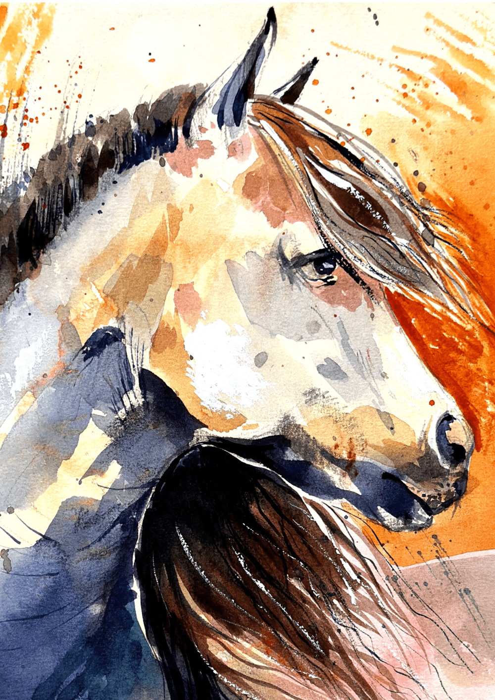 Stunning Watercolor Horse Watercolor painting Art by Rajendra Ray stunning-watercolor-horse