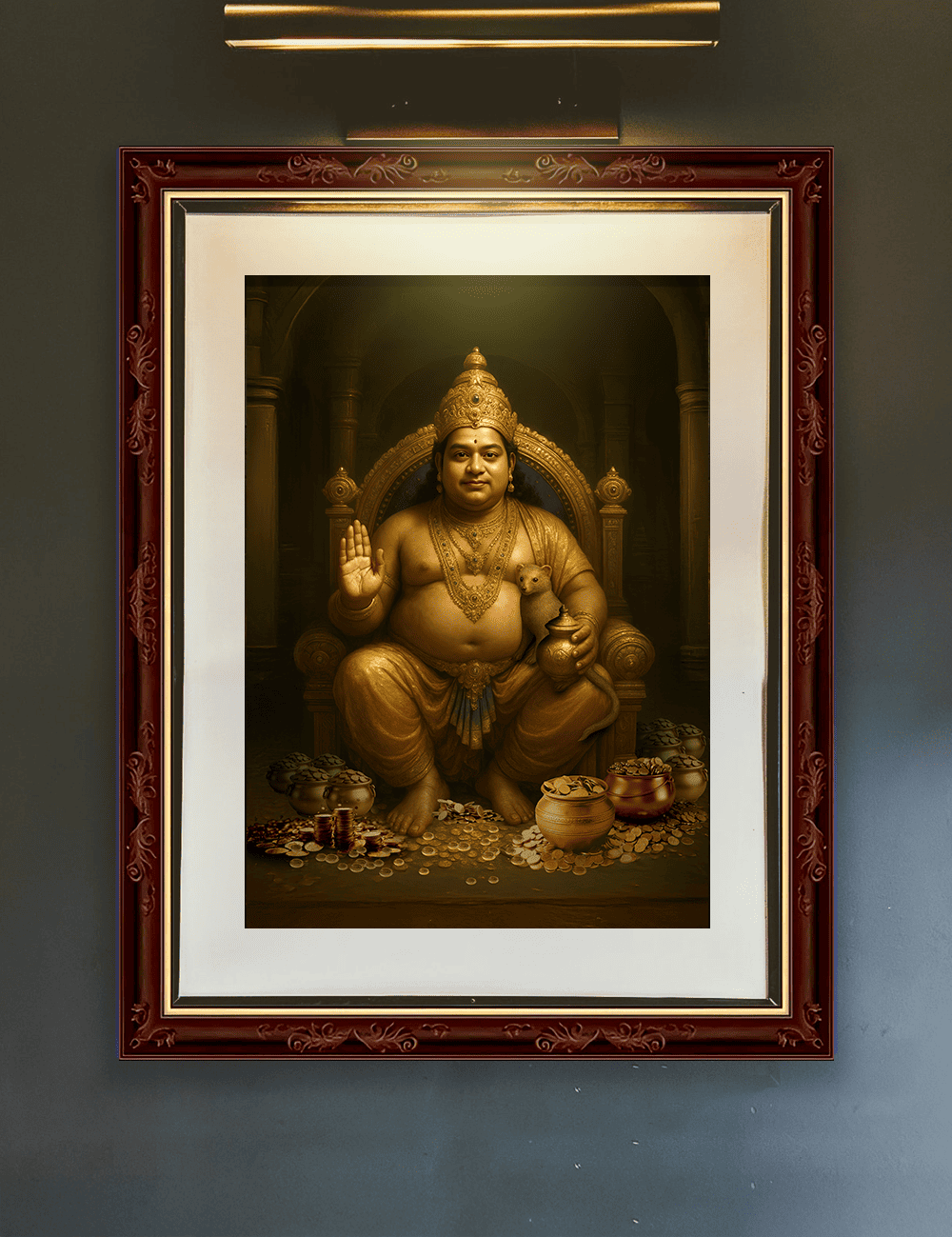 God Kubera Digital Painting – Wealth, Prosperity & Abundance | Vastu-Approved Wall Art for Home & Office
