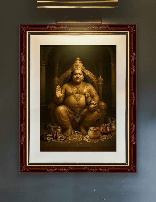 God Kubera Digital Painting – Wealth, Prosperity & Abundance | Vastu-Approved Wall Art for Home & Office