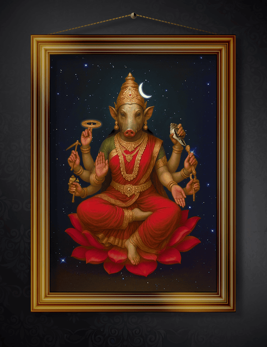 Goddess Varahi Digital Painting – Powerful Protector Artwork for Vastu Harmony & Prosperity