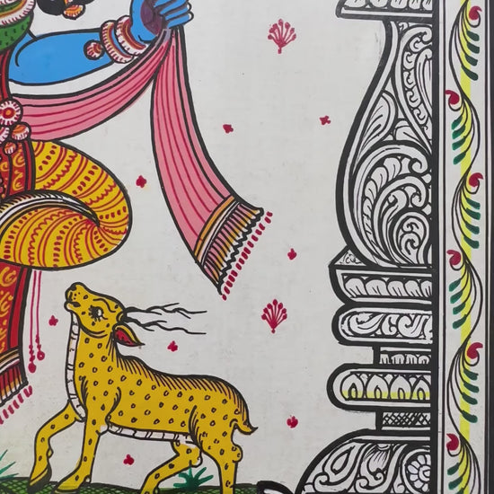 Divine Rhythms: Radha Krishna Rasa Leela on Patta Chitra Original Painting Collections Art and Designer divine-rhythms-radha-krishna-rasa-leela-on-patta-chitra-original-painting