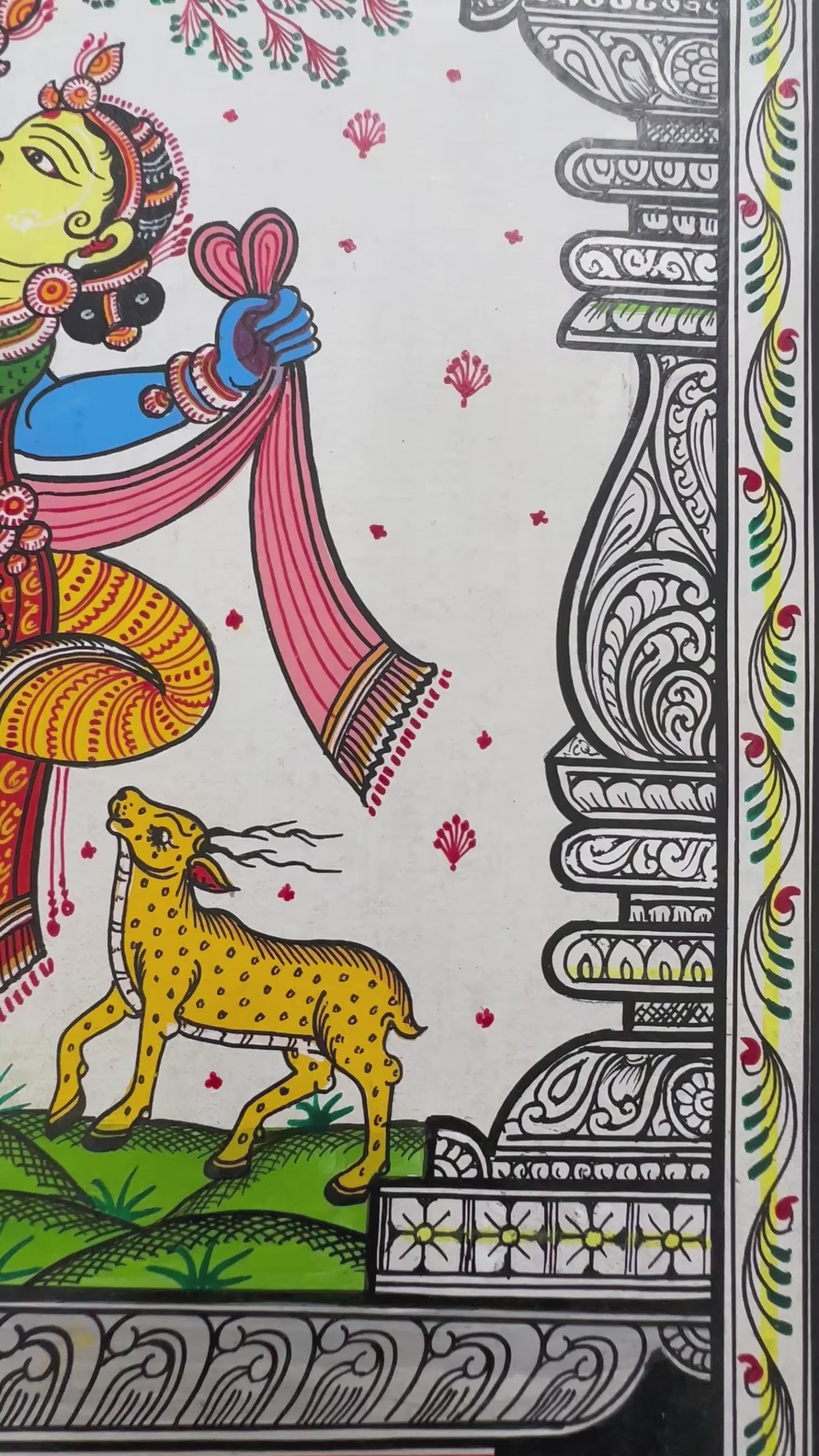 Divine Rhythms: Radha Krishna Rasa Leela on Patta Chitra Original Painting Collections Art and Designer divine-rhythms-radha-krishna-rasa-leela-on-patta-chitra-original-painting