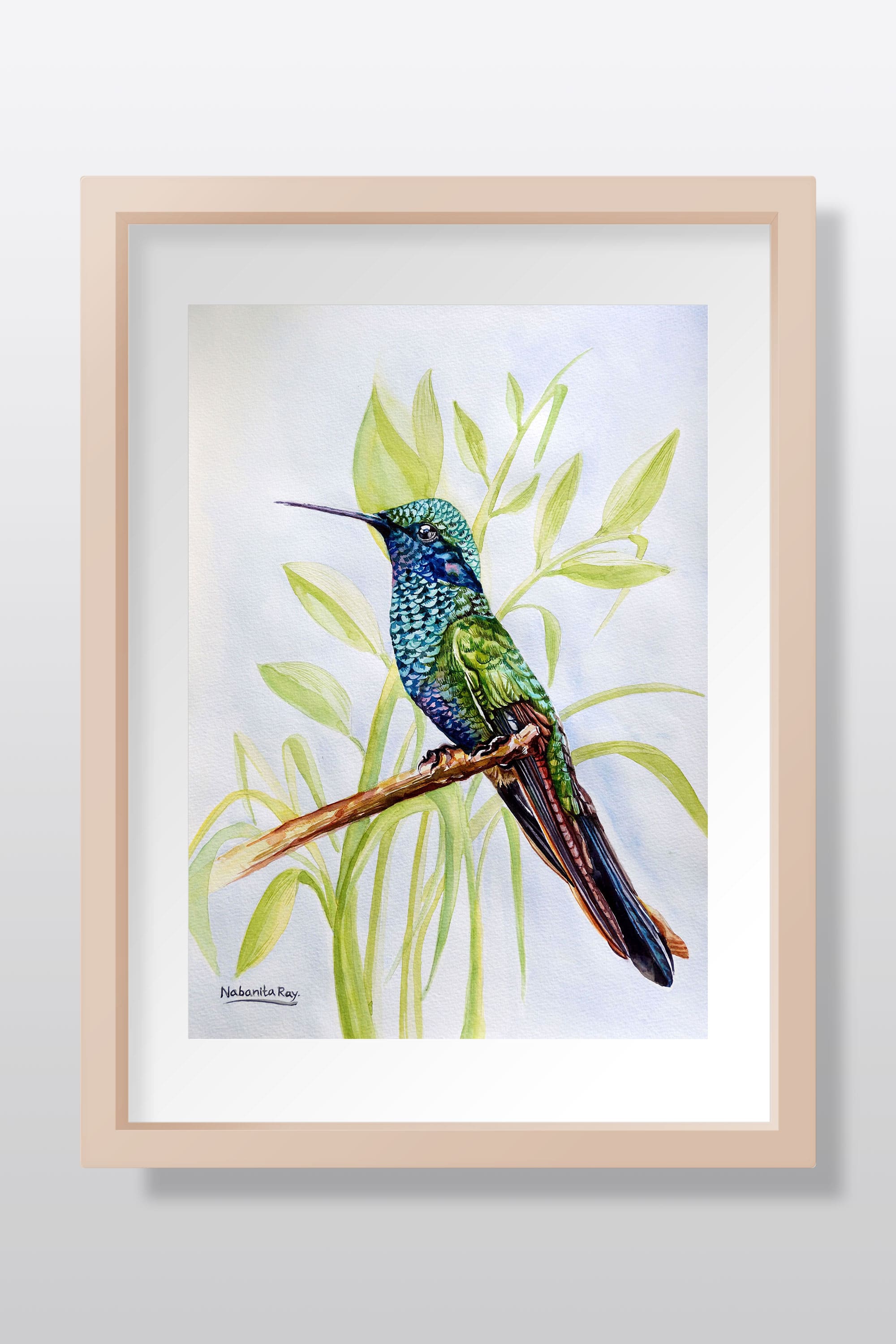 Tropical Hummingbird Watercolor Painting tropical-hummingbird-watercolor-painting