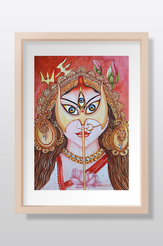 Maa Durga Watercolor painting