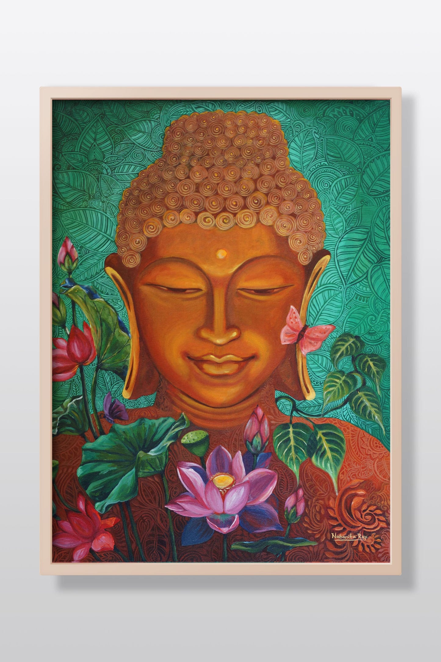 Gautam Buddha Acrylic Painting on Stretched Canvas